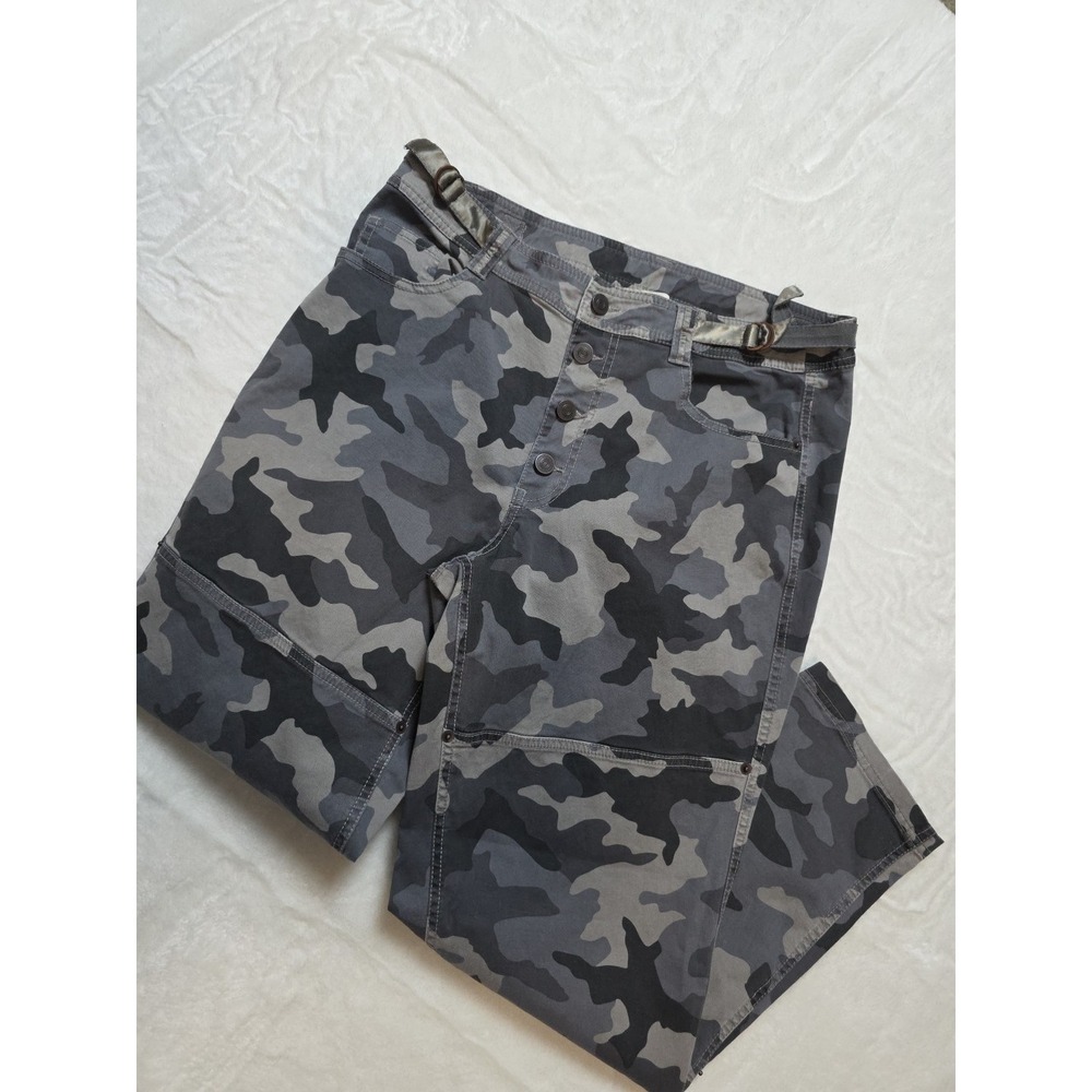 Sundance Pants Women 10 Reed Camouflage Print Cargo Pockets Gray Streetwear
